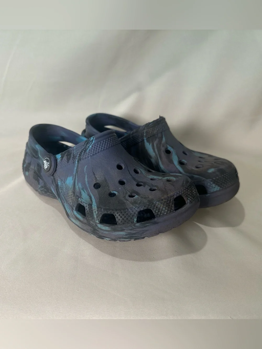 CROCS Kids Blue marbled Camouflage Clog Sandal - Comfortable Slip-On